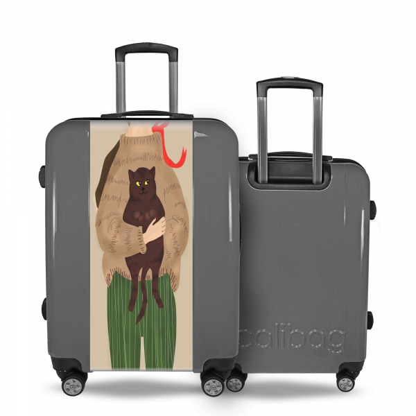Suitcase Girl and cat