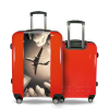 Valise Avion et Gratte-ciel sur valise Rouge