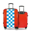 Valise Petit_damier_bleu Rouge