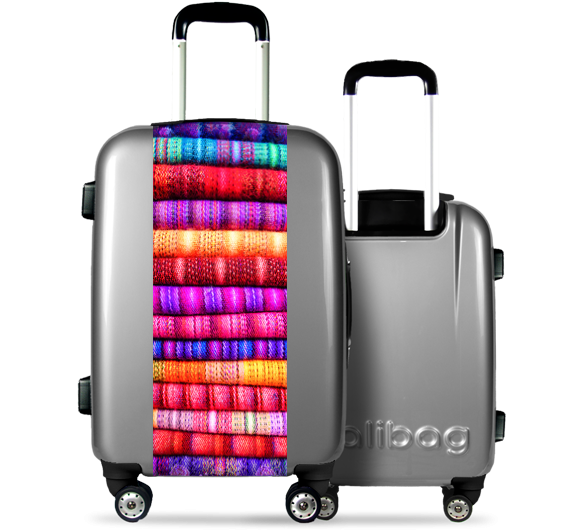 Valise Grise Toiles Multicolores