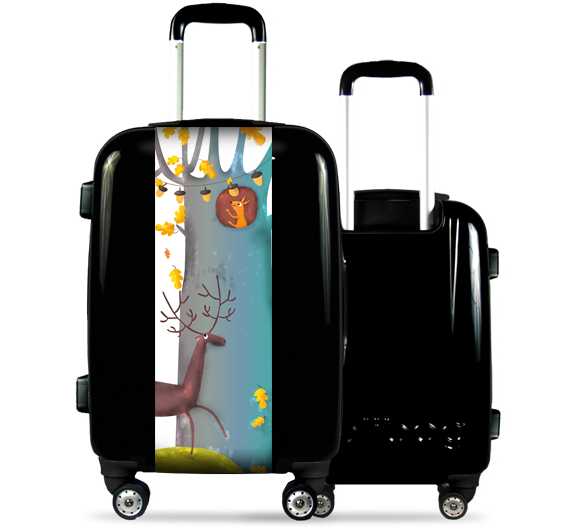 Black Suitcase Funny Deer