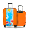 Suitcase red flowers