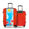 Suitcase red flowers