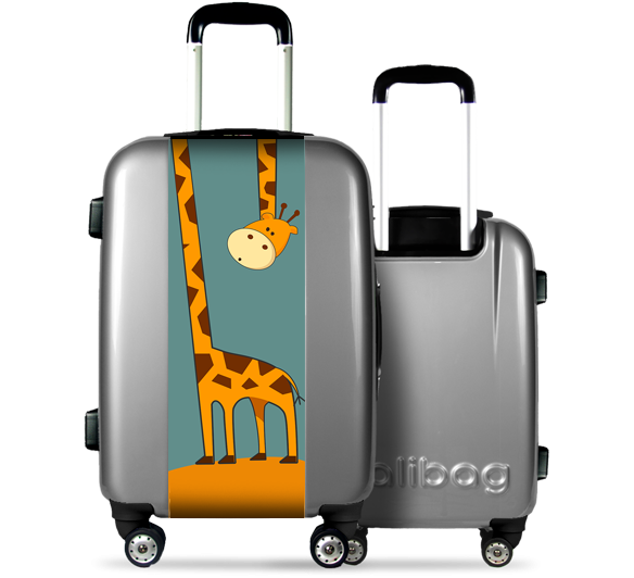 Grey Suitcase Funny Giraffe