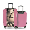 Valise Avion et Gratte-ciel sur valise Rose