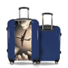 Valise Avion et Gratte-ciel sur valise Bleu