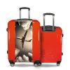 Valise Avion et Gratte-ciel sur valise Rouge