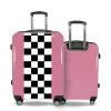 Valise Petit_damier_noir Rose