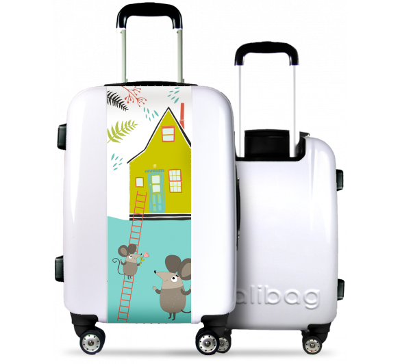 White Suitcase Funny Mice