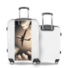 Valise Avion et Gratte-ciel sur valise Blanc