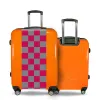 Valise Petit_damier_rouge_gris Orange