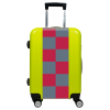 Valise Damier_rouge_gris Vert