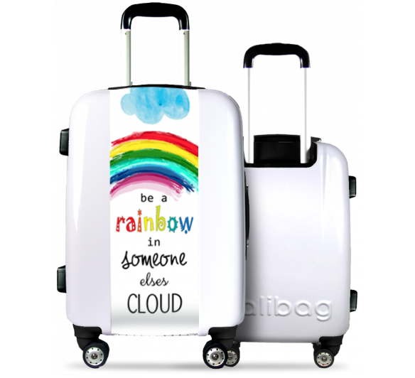 White Suitcase Rainbow