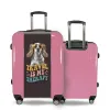 Valise Valise personnalisée chien avec lunettes Rose