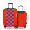 Valise Petit_damier_rouge_gris Rouge