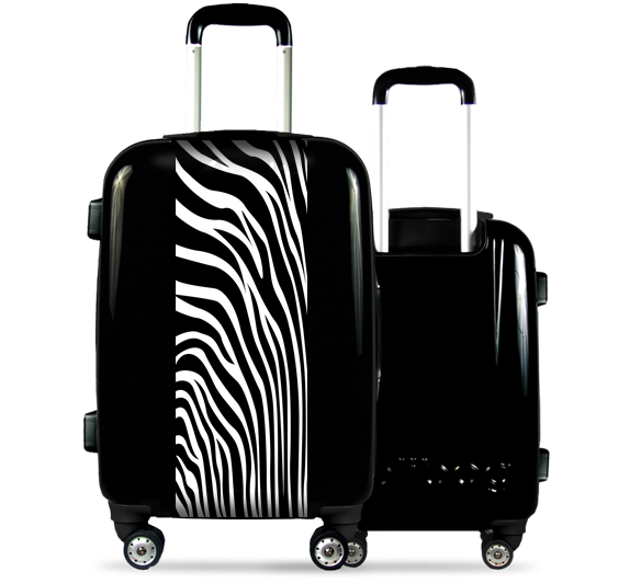 Black Suitcase Zebra Stripes