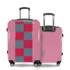 Valise Damier_rouge_gris Rose