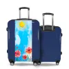 Valise Aquarelle Coquelicots Bleu