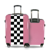 Valise Petit_damier_noir Rose