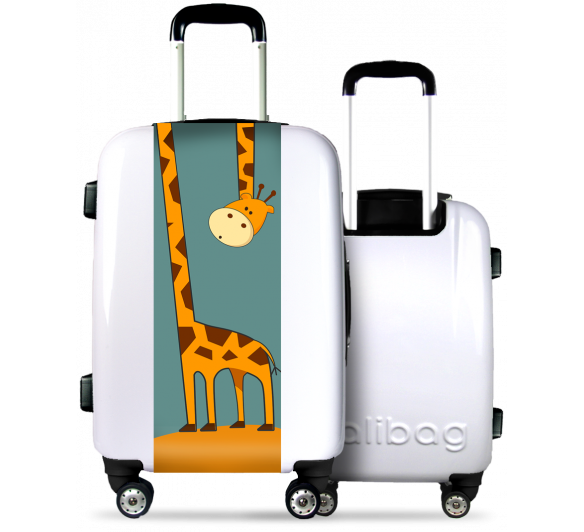 White Suitcase Funny Giraffe