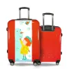 Valise Petite fille et bonhomme de neige Rouge