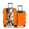 Valise Avion et Gratte-ciel sur valise Orange