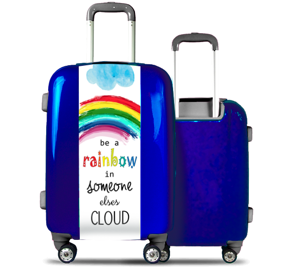 Blue Suitcase Rainbow