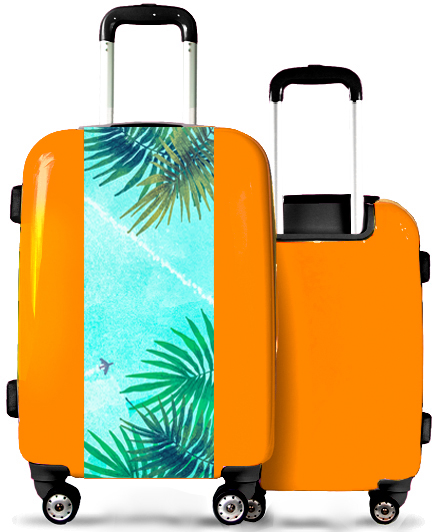 Orange Suitcase Palm Trees