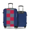 Valise Damier_rouge_gris Bleu