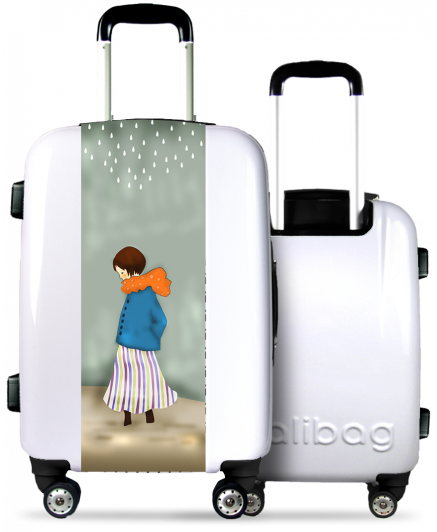 White Suitcase Angelic Girl