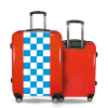 Valise Petit_damier_bleu Rouge