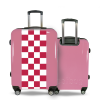 Valise Petit_damier_rouge Rose