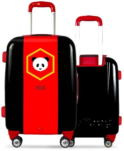 Valise Noire Panda Chinois