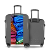 Valise Tissus_Multicolores Gris