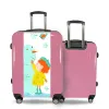 Valise Petite fille et bonhomme de neige Rose