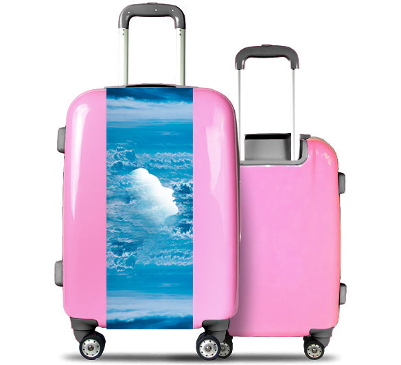 Pink Suitcase Bleu Sky