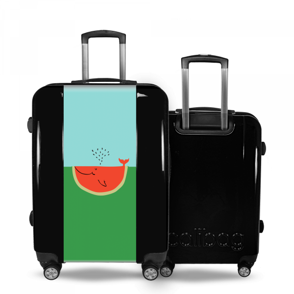 watermelon whale suitcase