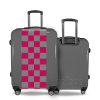 Valise Petit_damier_rouge_gris