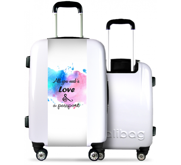 Valise Blanche Love and Passport