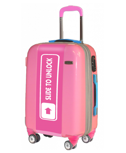 Pink Suitcase Slide to Unlock