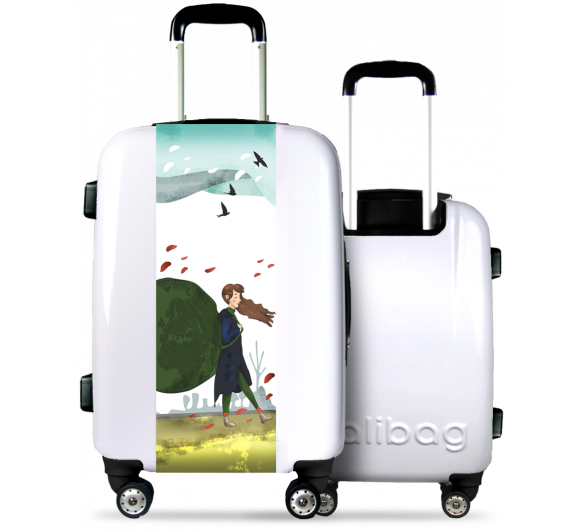 White Suitcase Girl Travel